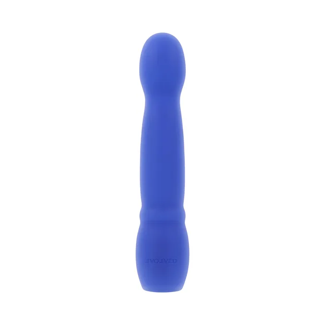 Front view of blue Evolved Disco Diva rounded wand
