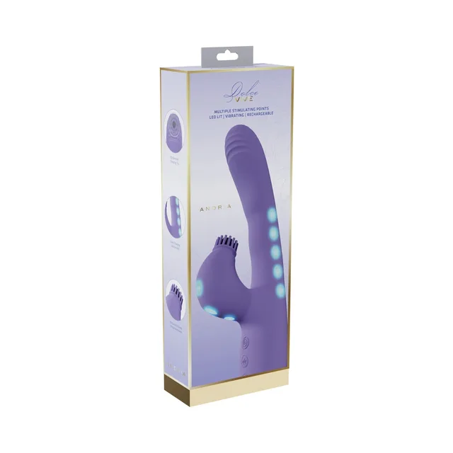 VIVE Andria LED G-Spot Vibrating and Tap Clit Stimulator Lavender