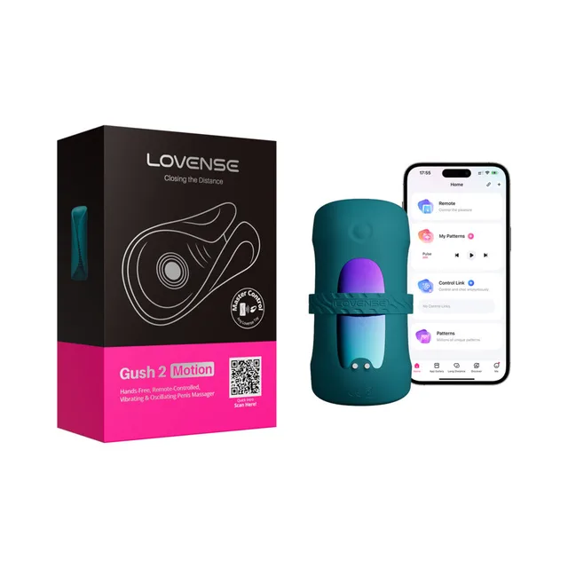 Lovense Gush 2 Motion box device and Remote app screen