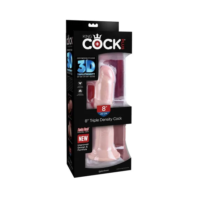 Pipedream King Cock Plus eight-inch shaft-only beige dildo in retail package