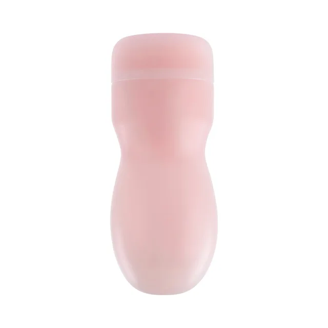 Rear view of capped beige hourglass-shaped stroker