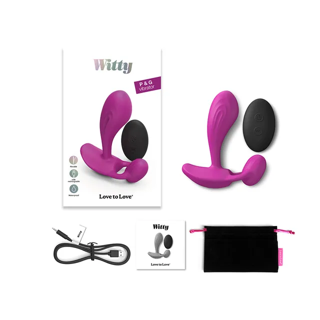 Sweet Orchid Witty vibrator with box remote cable and pouch