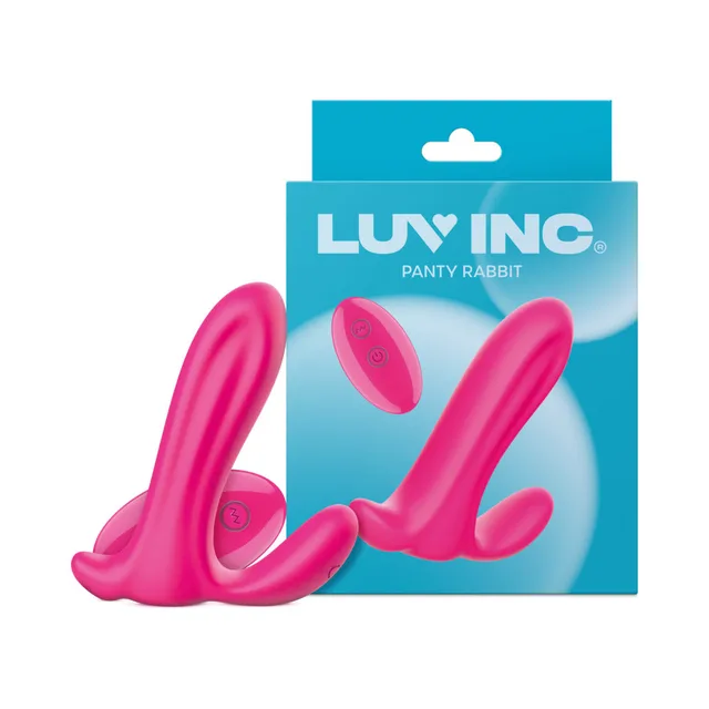Pink Luv Inc PR34 panty rabbit vibrator with oval remote and turquoise box