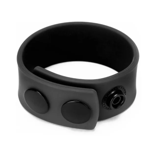 Black Prowler RED silicone strap closed with metal snaps