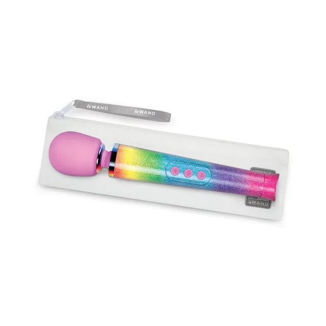 Le Wand Petite All That Glimmers inside clear presentation case