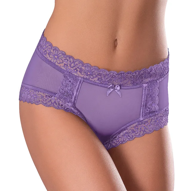 Close-up of grape purple Magic Silk Sweetums cheeky boy short size S/M