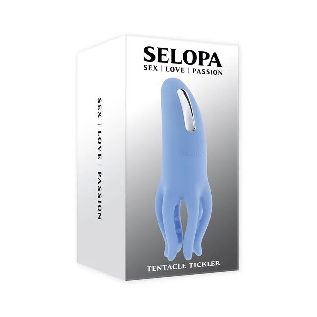 Selopa Tentacle Tickler blue vibrator in white retail box