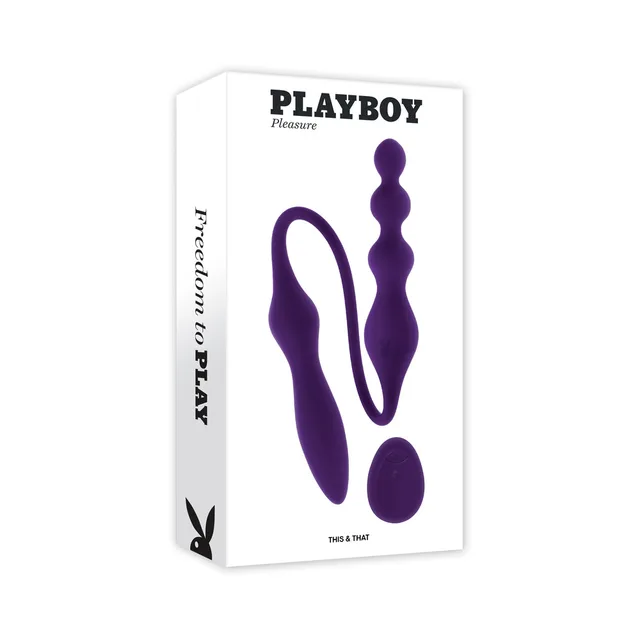 Playboy This and That purple vibrator in white retail box