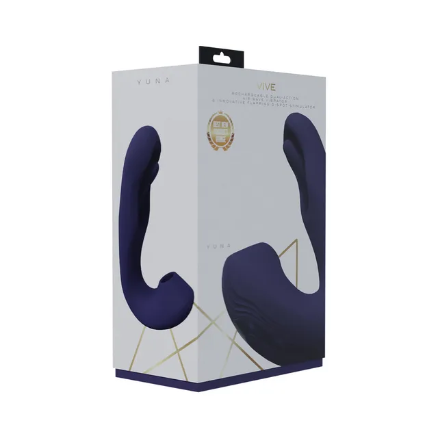 purple VIVE YUNA curved vibrator pictured on white retail box