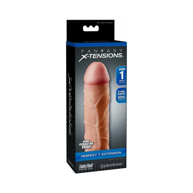 Fantasy X-tensions Perfect 1-Inch Extension black retail box with beige product window