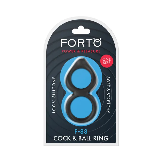 Forto F-88 black cock and ball ring in retail package