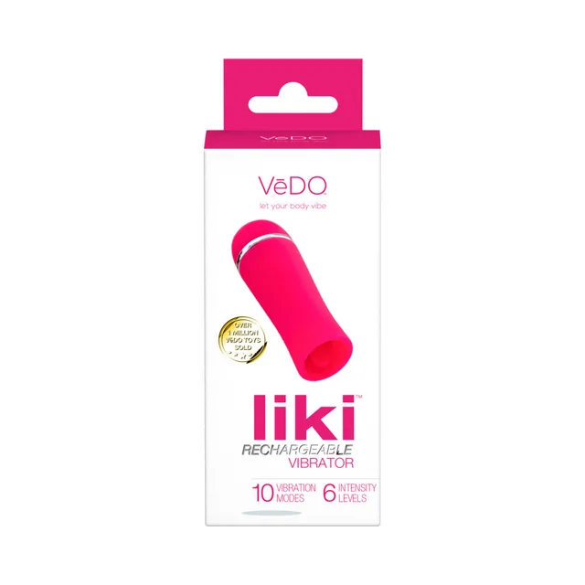 Front panel of white and magenta VeDO Liki Foxy package