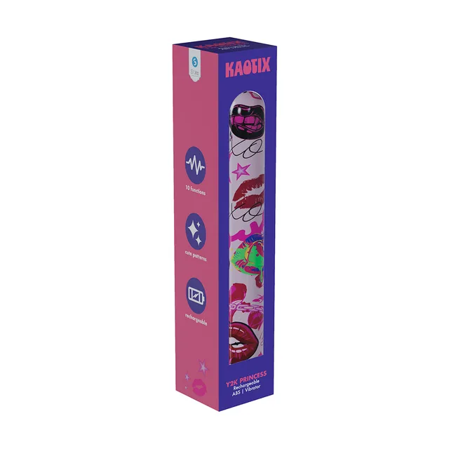 SLI Kaotix Y2K Princess vibrator in tall magenta graphic box