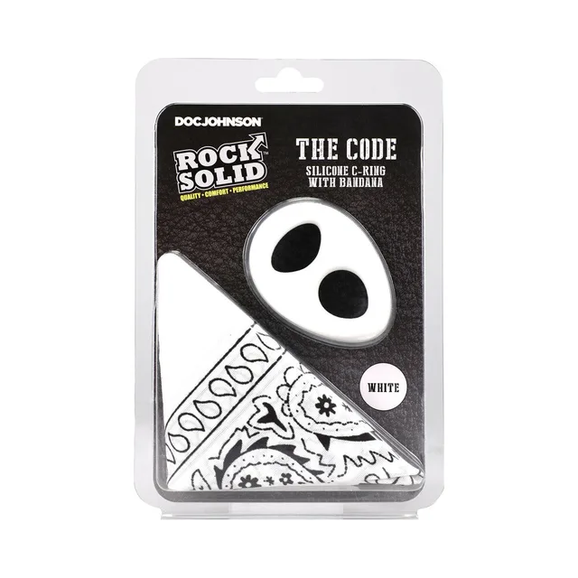 Rock Solid white double-opening C-ring with white paisley bandana