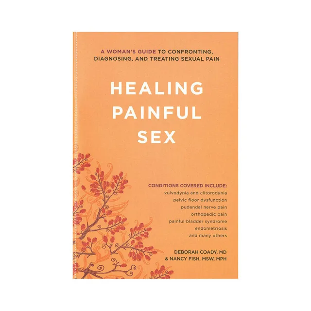 peach Healing Painful Sex book cover with small botanical branch illustration