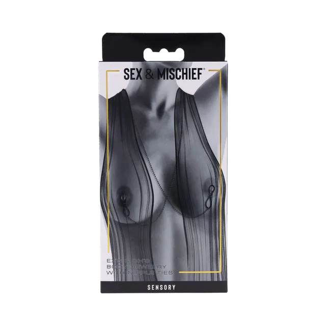 Sportsheets Ex's and Oh's black body chain in window retail package