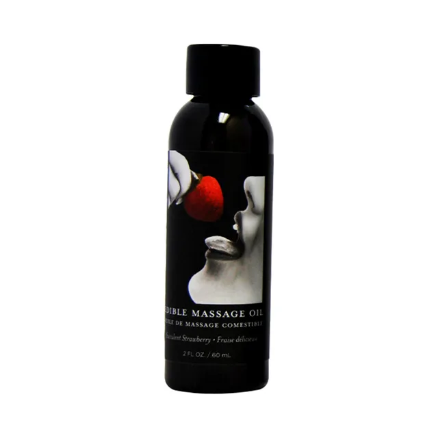 Earthly Body Strawberry massage lotion 2 oz black bottle