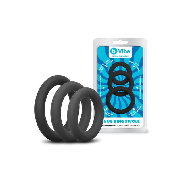 b-Vibe Snug Ring Swole black three-pack with retail package