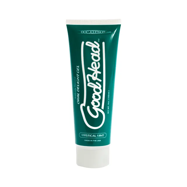 Teal GoodHead Mystical Mint gel tube with white cap
