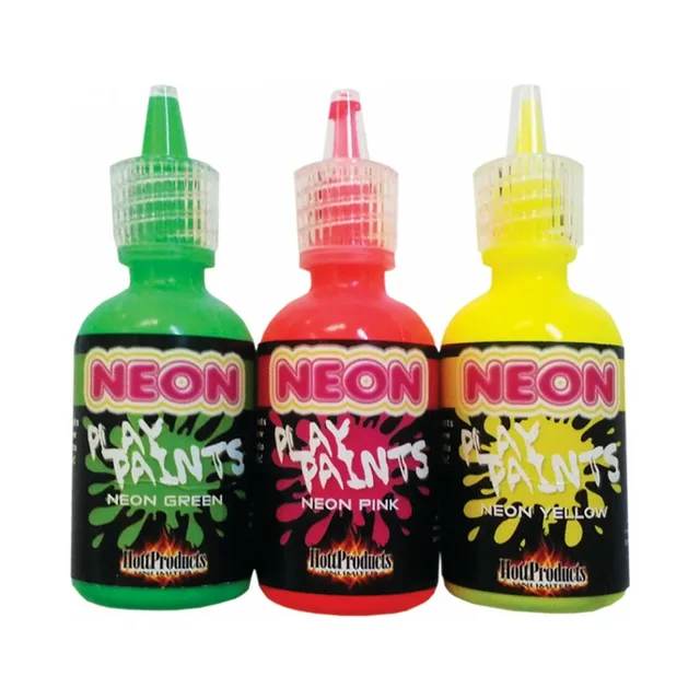 Neon Body Paints 3-Pack green pink and yellow squeeze bottles