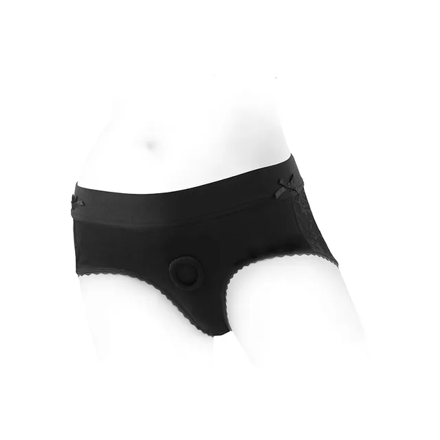 SpareParts Bella black size XL front view with round center opening