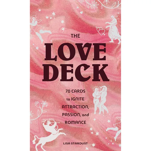 pink illustrated Love Deck box labeled 70 cards by Lisa Stardust