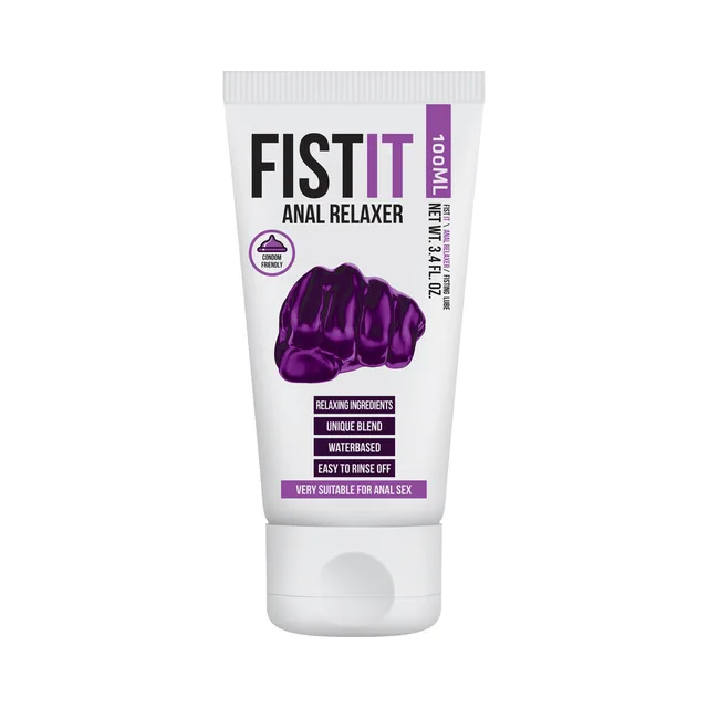 White 100 ml Fist It gel tube with purple label and flip-top cap