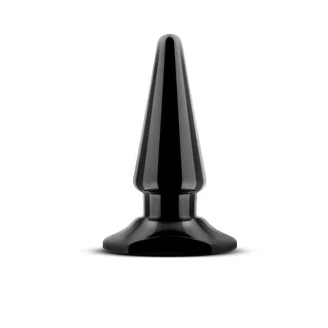 Front view of glossy black tapered Easy Plug and wide base