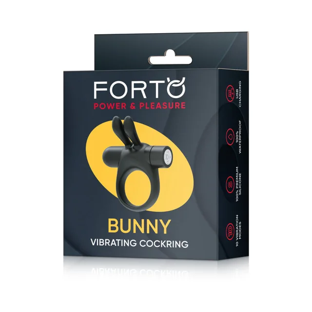 Forto Bunny cock ring black retail packaging