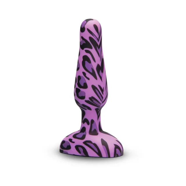 Purple leopard b-Vibe Novice upright angled front view