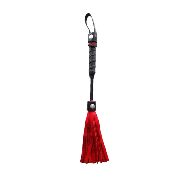Red Rouge 10-inch mini flogger with black wrapped handle