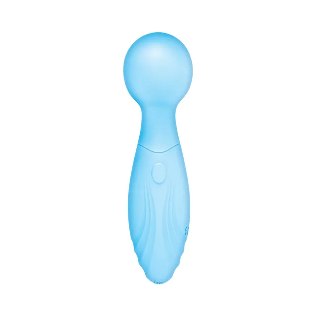Nasstoys Sky Heavenly Massager blue round-head vibrator upright front view with spherical head and single button
