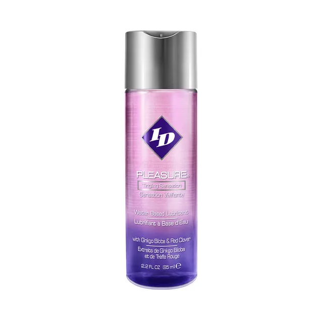 ID Pleasure Clear Lubricant 2.2 oz transparent bottle with silver disc-top cap