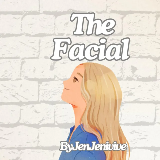 Front cover of The Facial adult humor book with a blonde profile against a pale brick wall