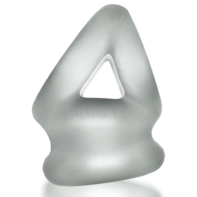 Front view of clear triangular opening and stacked rings
