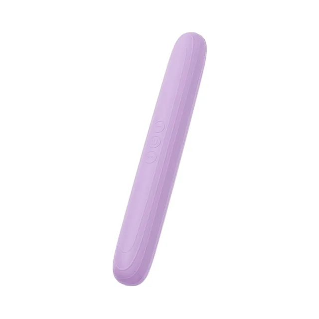 Blush Play With Me light-purple double-ended vibrator angled front view showing the long rounded body