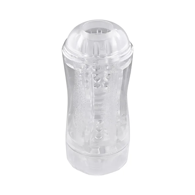 Upright clear Double Fantasy hourglass stroker