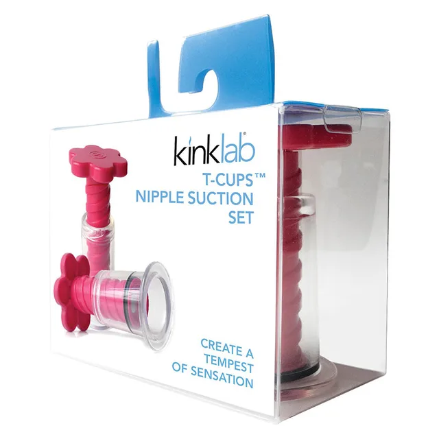 Pink Kinklab T-Cups suction set in clear retail carton