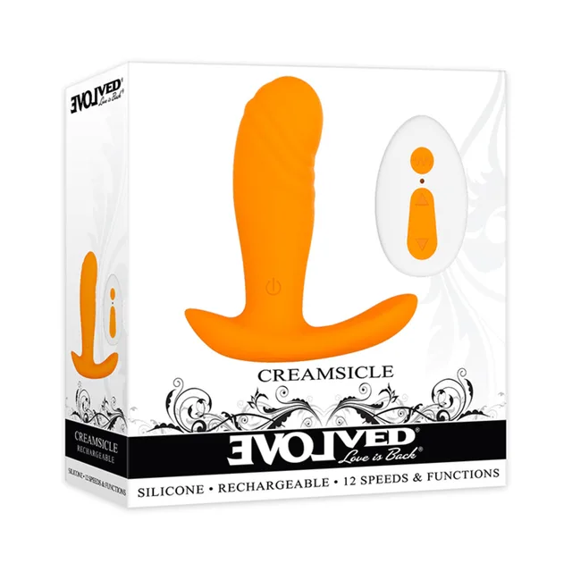 Evolved Creamsicle orange silicone massager package front