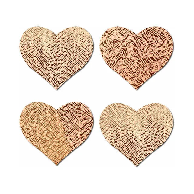 two rose gold pairs of petite heart-shaped Pastease pasties