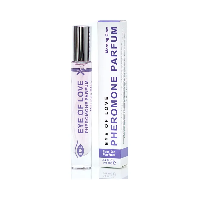 Morning Glow 10 ml clear roll-on beside white and lavender carton