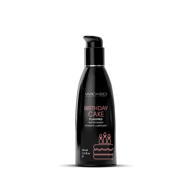 Front of black Wicked Aqua Birthday Cake 2 oz pump bottle