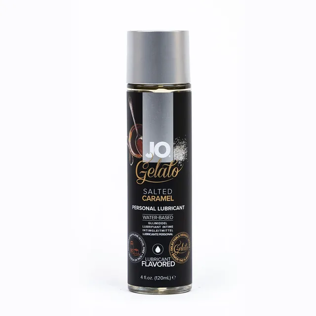 System JO Gelato Salted Caramel 4 oz silver cap bottle front