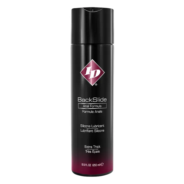 ID BackSlide 8.5 oz wide black flip-cap bottle front