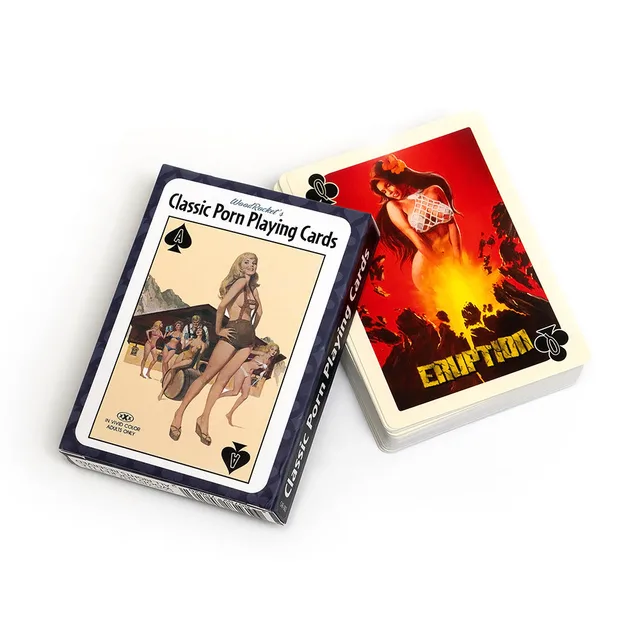 Two Classic Porn card decks showing illustrated face cards