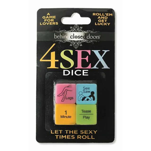 Little Genie 4 Sex Dice in black blister-card package