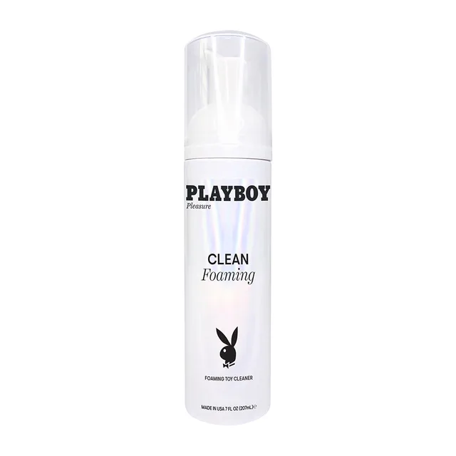 Playboy Clean 7 oz foaming toy cleaner white pump bottle with transparent cap