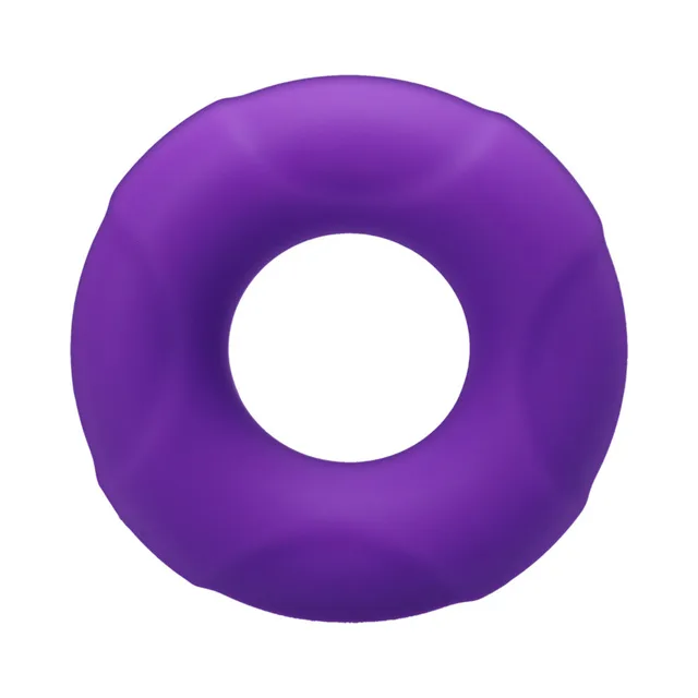 Front view of purple medium Buoy contoured ring