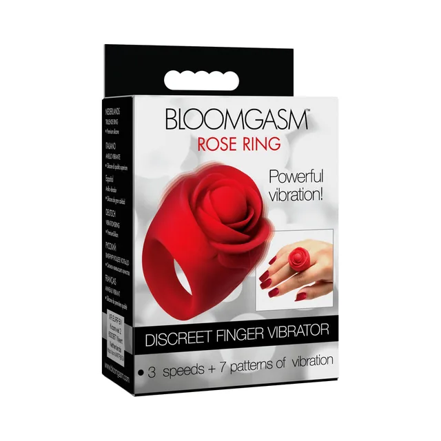 Bloomgasm Rose Ring red finger vibrator retail box