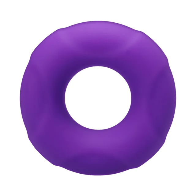 Front view of purple small Buoy contoured ring